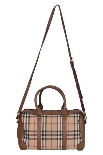 burberry tasche haymarket bowling|BURBERRY Haymarket Check Bowling Bag Brown.